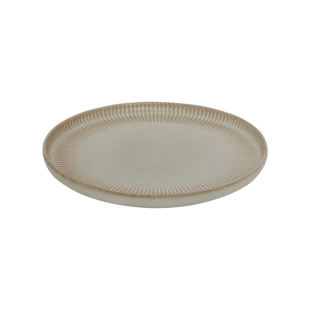 Plato redondo de ceramica 26.8 cm chloe beige