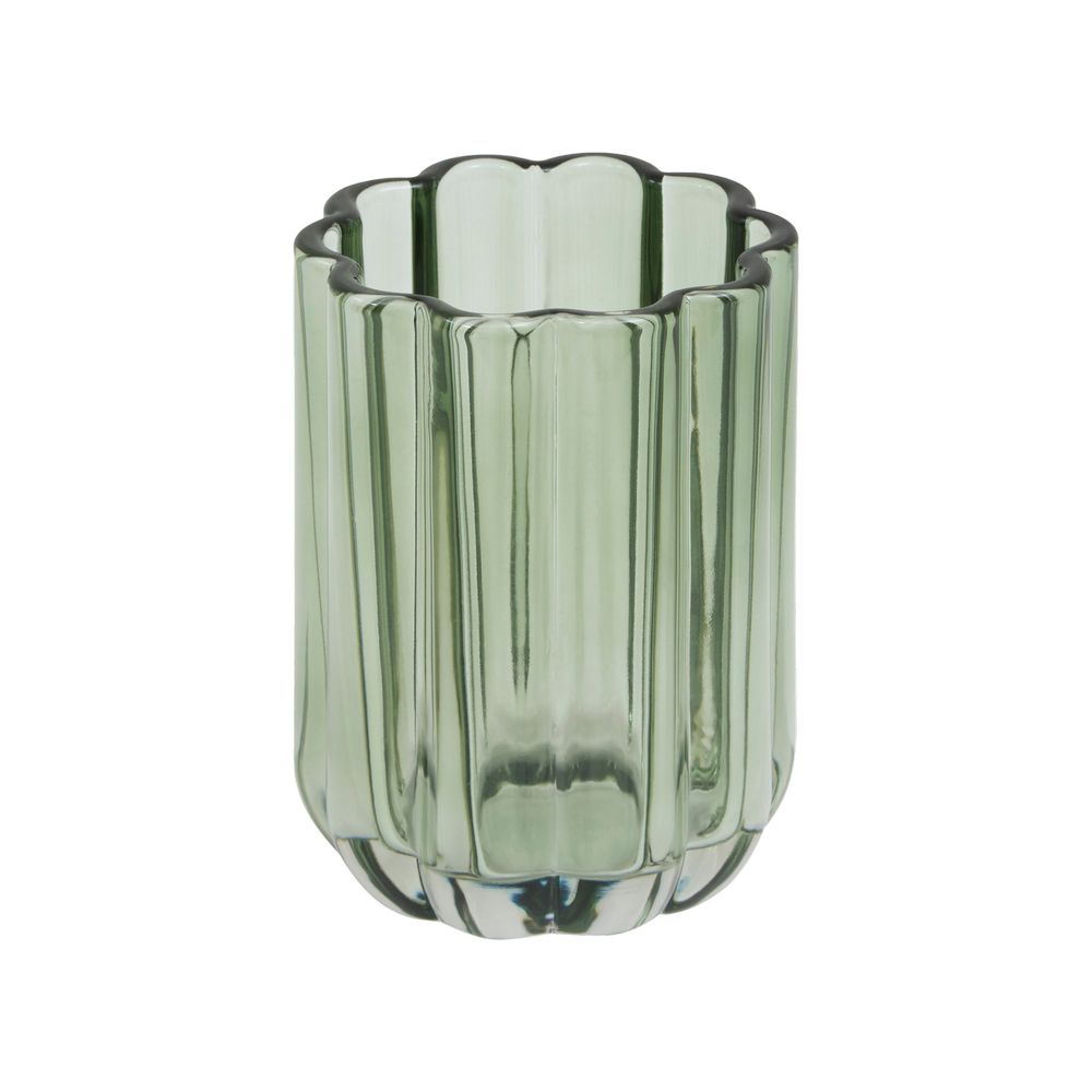 Porta cepillo de dientes de vidrio 11 cm florea ambar transparente