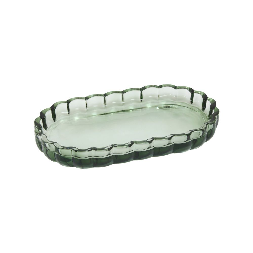 Bandeja organizadora de vidrio 19.7x11.4 cm florea ambar transparente