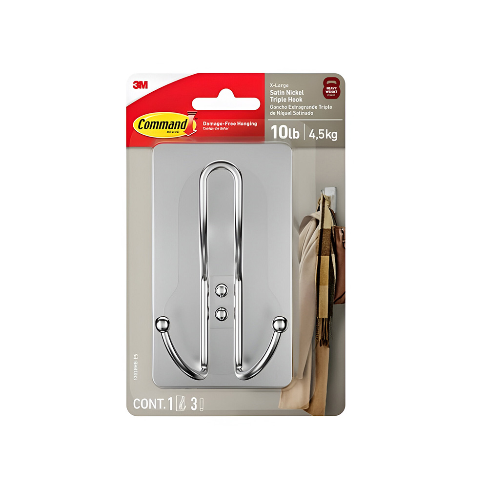Gancho plastico triple satinado