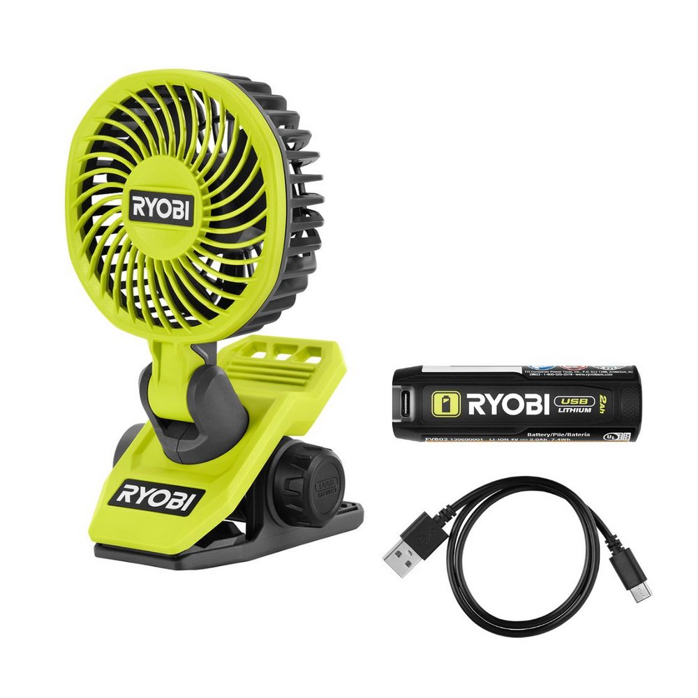 Ventilador portátil con pinza inalámbrico usb lithium 4v - 2.0 ah