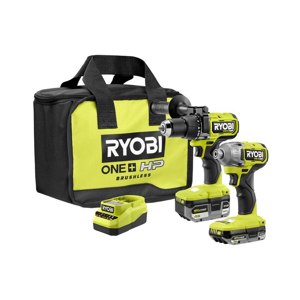 Kit taladro percutor 12.7 mm + atornillador impacto 6.35 mm 18v one+ hp