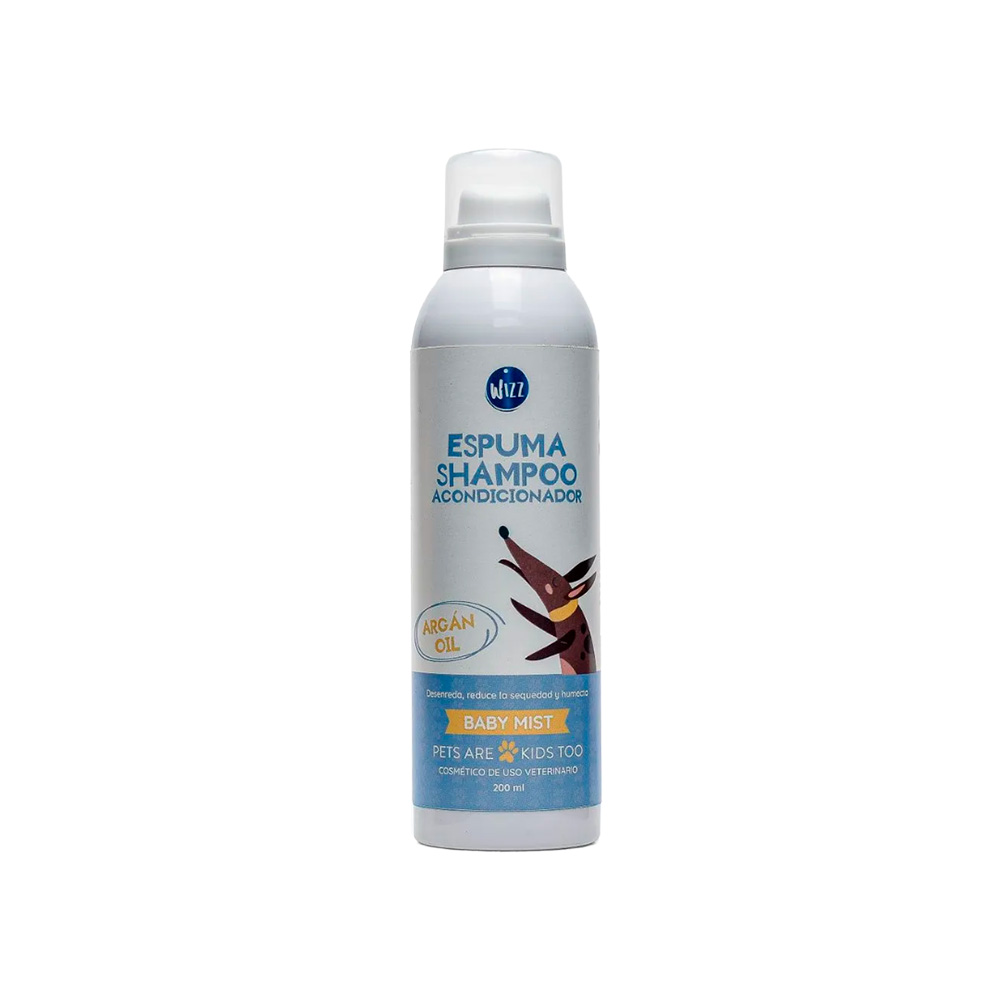 Espuma shampoo acondicionador para perros baby mist 200 ml