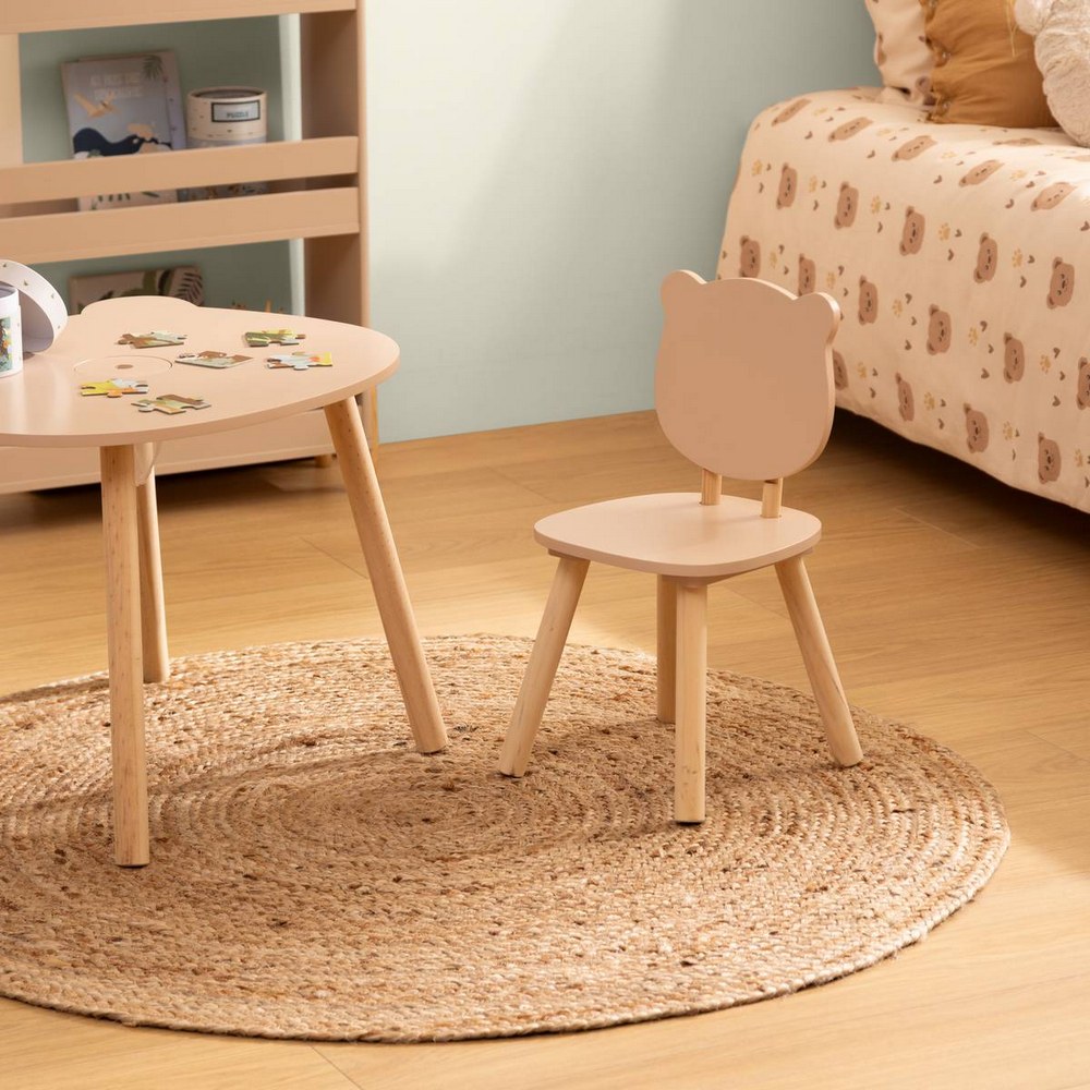 Silla infantil de mdf de 26 x 26 x 49 cm color beige