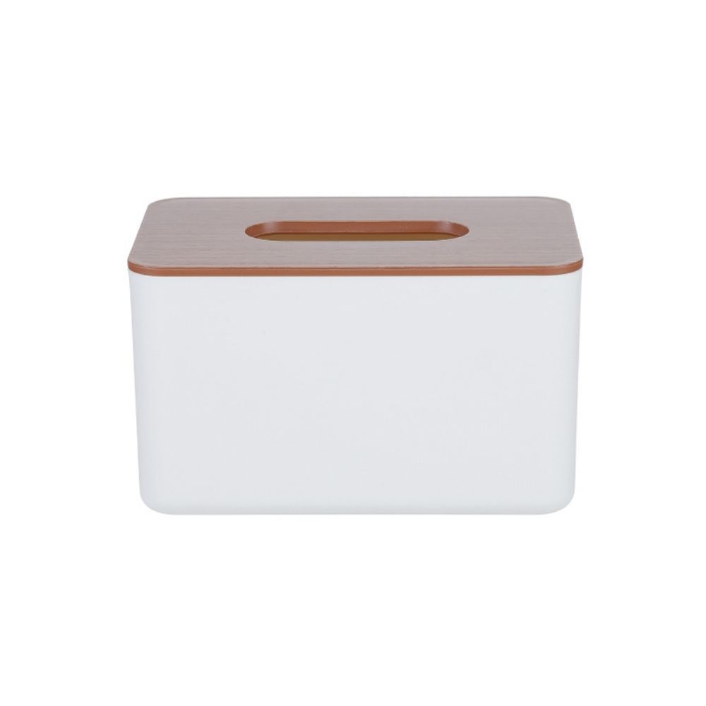 Caja organizadora para klenex de cerámica y madera