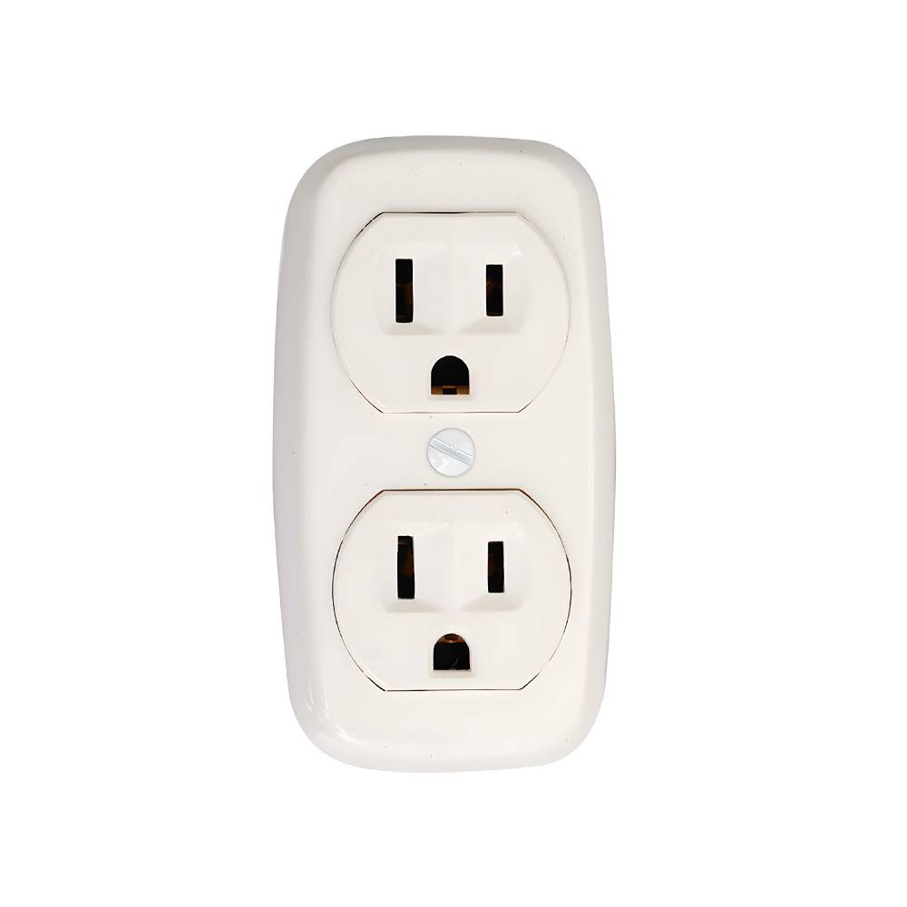 Tomacorriente doble superficial 15a 125v blanco