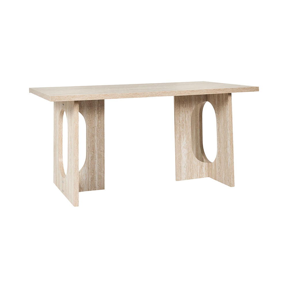 Mesa de comedor mdf / metal beige 160 x 75 x 90 cm