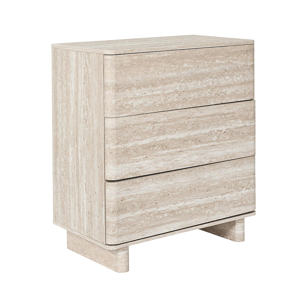 Gavetero de mdf / metal beige 70 x 79 x 40 cm