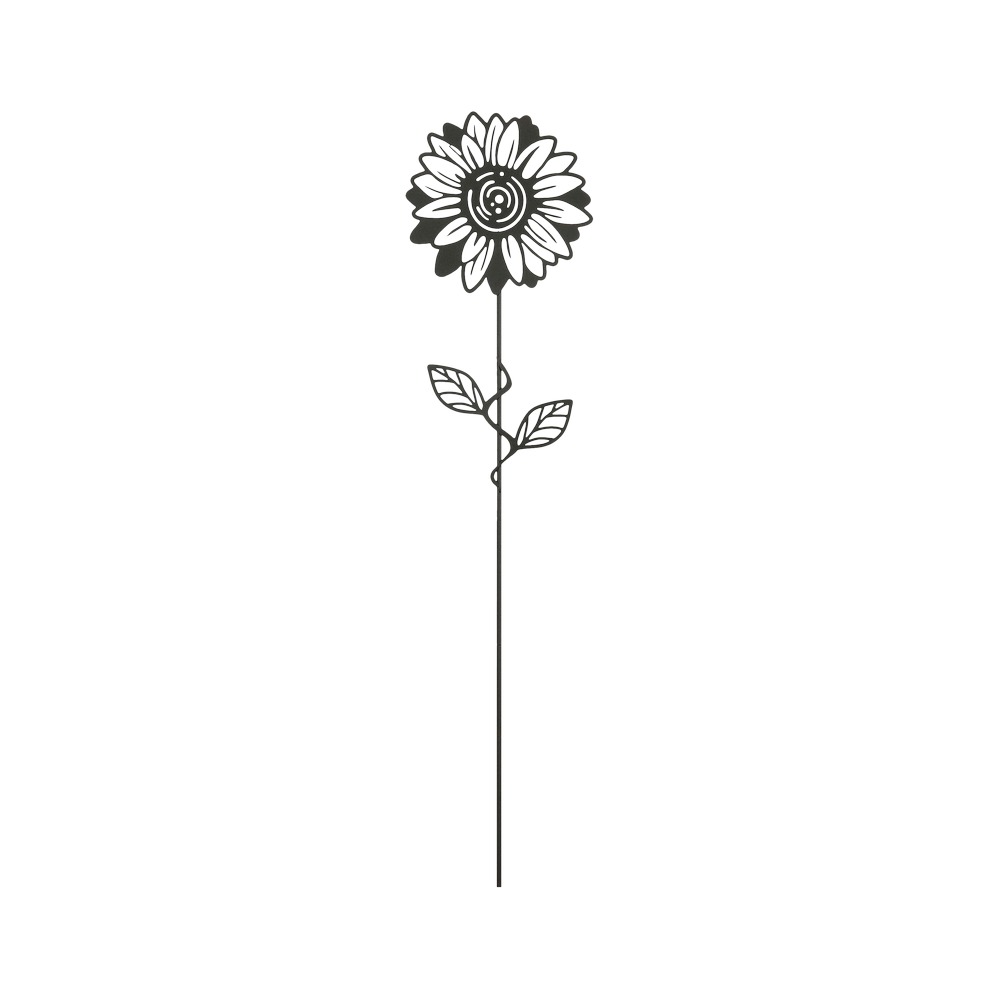 Estaca de flor para jardin 18.5x92 cm negro