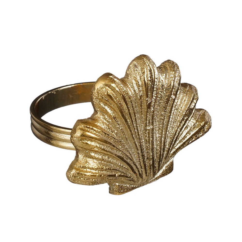 Anillo para servilleta 6.5 cm estrella/concha dorado