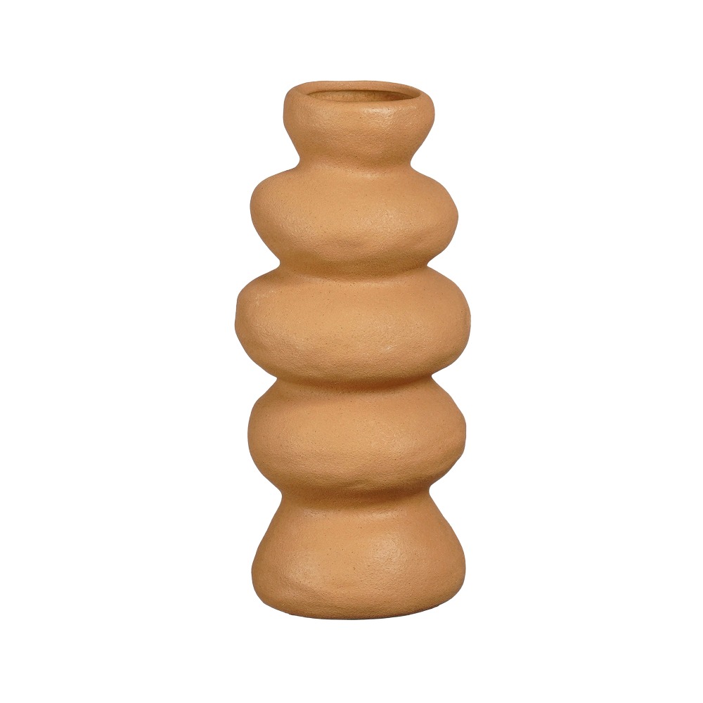 Jarron decorativo de ceramica 30x13.5 cm jano cafe