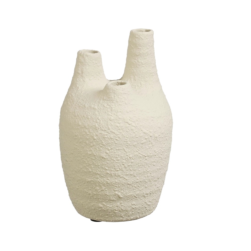 Jarron decorativo de ceramica 18x11 cm canti crema