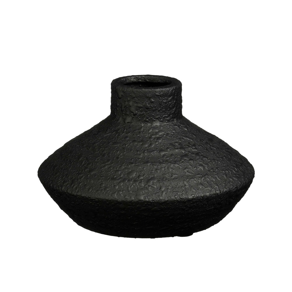 Jarron decorativo de ceramica 10x15 cm negro