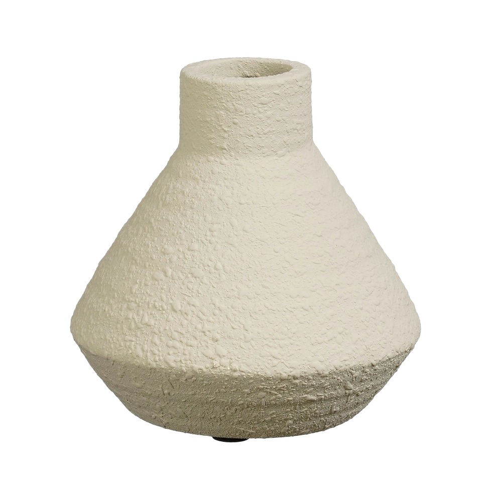 Jarron decorativo de ceramica 13.5x13.5 cm crema