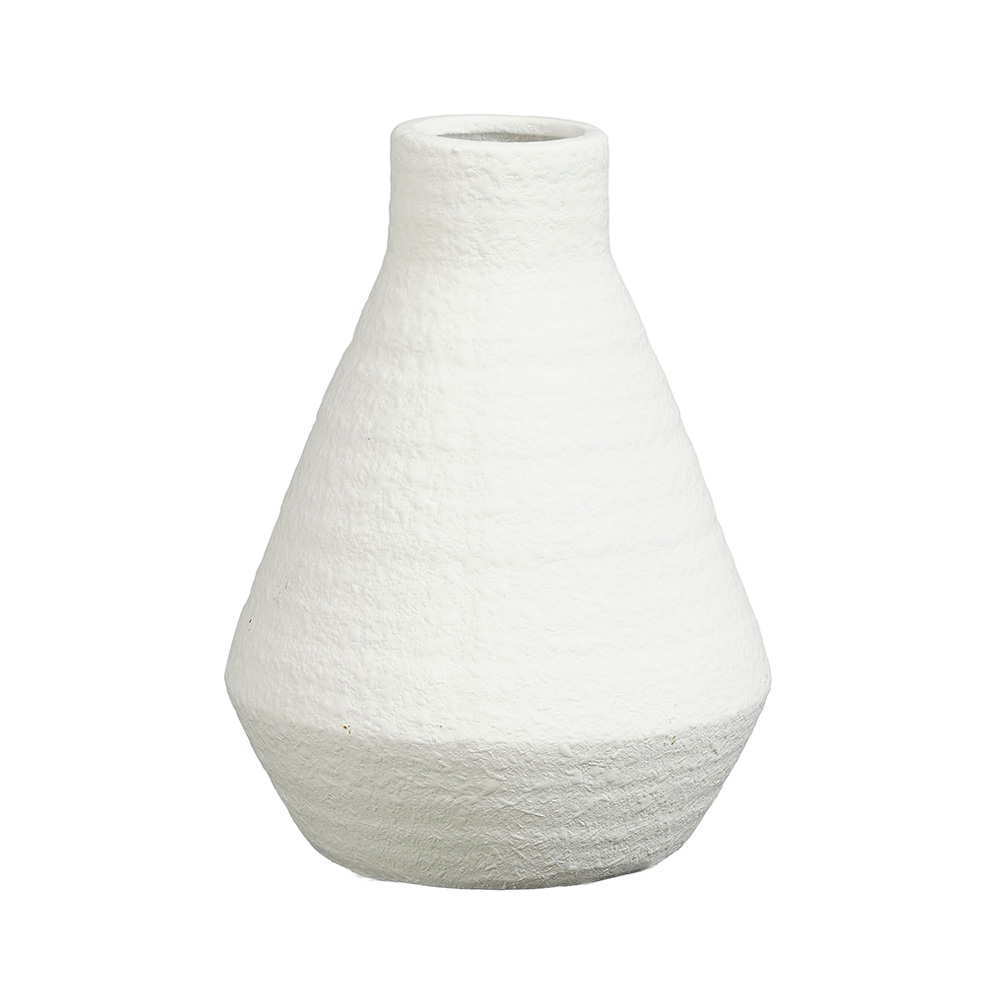 Jarron decorativo de ceramica 18x13 cm blanco
