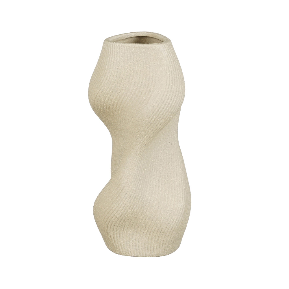 Jarron decorativo de ceramica 24x11 cm toby crema