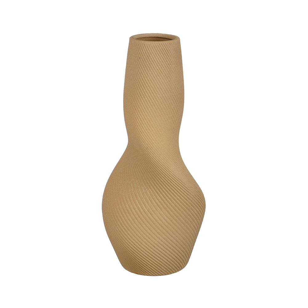 Jarron decorativo de ceramica 11x9x25 cm toby crema