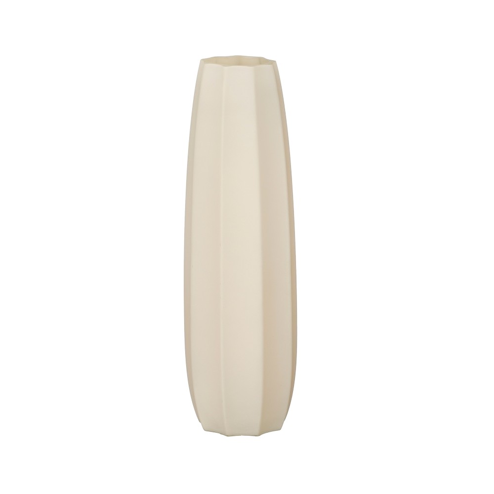 Jarron decorativo de ceramica 44x12 cm beige