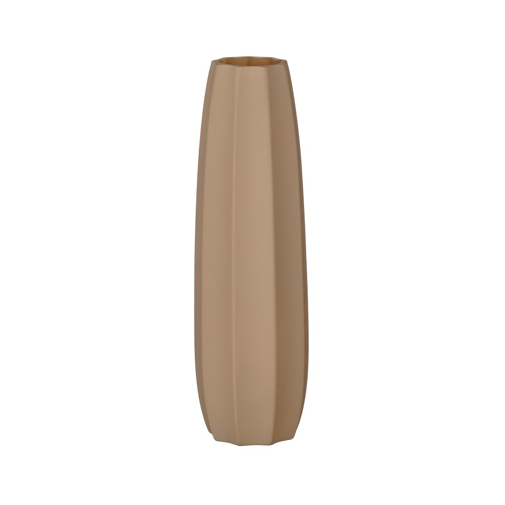 Jarron decorativo de ceramica 44x12 cm cafe