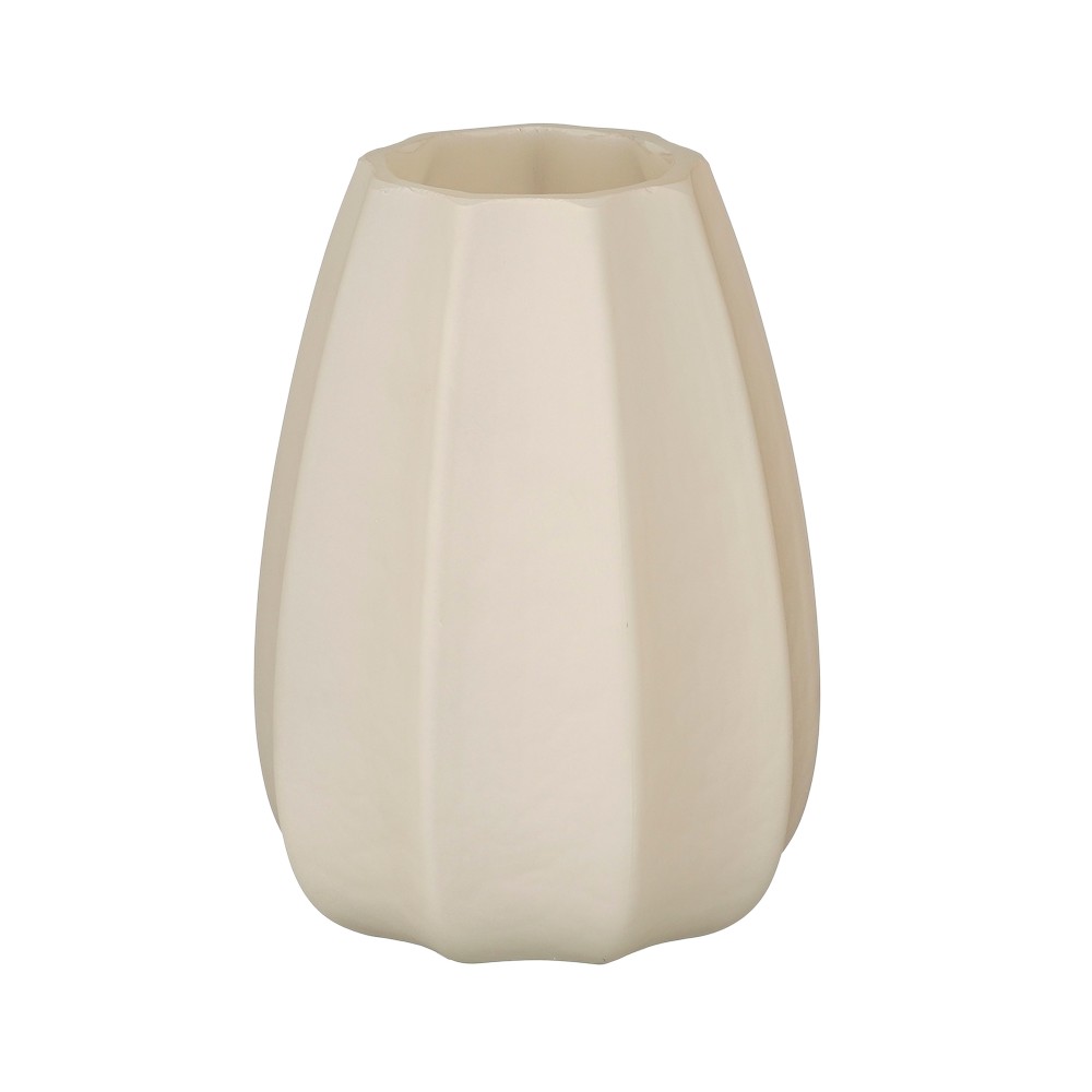 Jarron decorativo de ceramica 18x13.5 cm beige