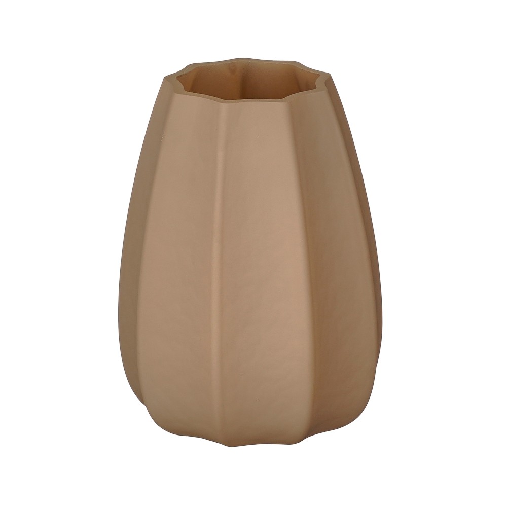 Jarron decorativo de ceramica 18x13.5 cm cafe