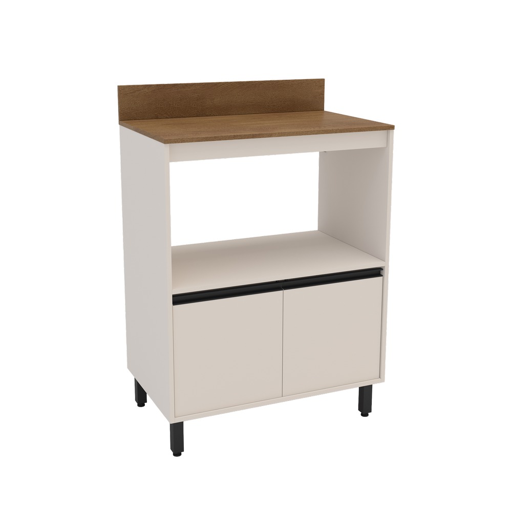 Mueble para microondas 115.5x80x49 cm crema/cafe