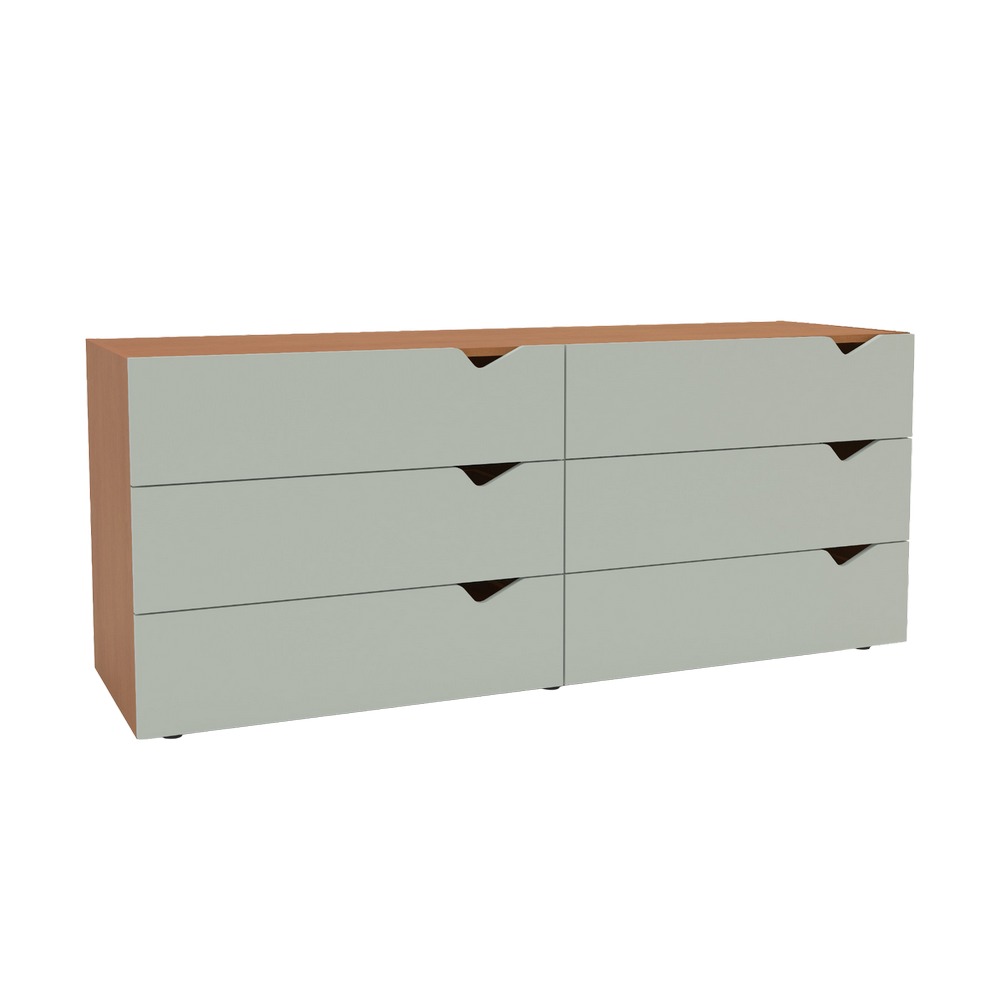 Gavetero 6 cajones 63.1x150x46 cm verde