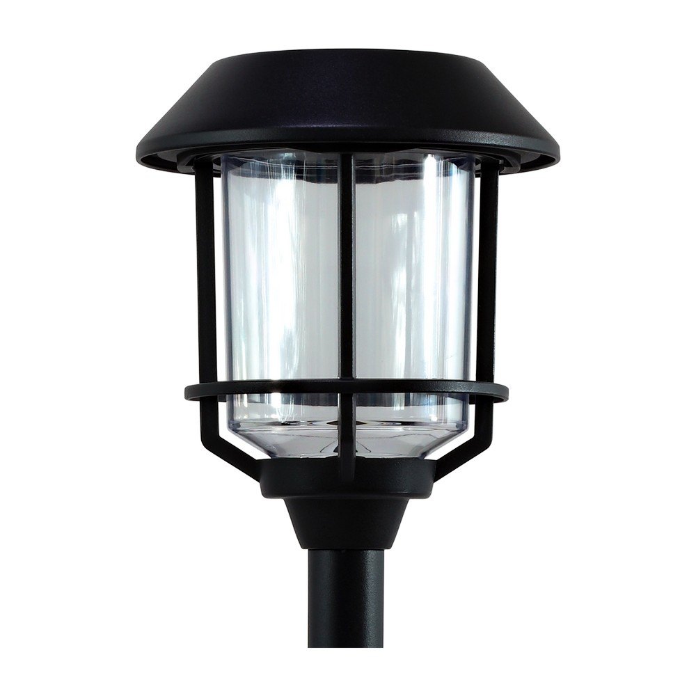Lampara de estaca solar negra luz amarilla 8 lumenes