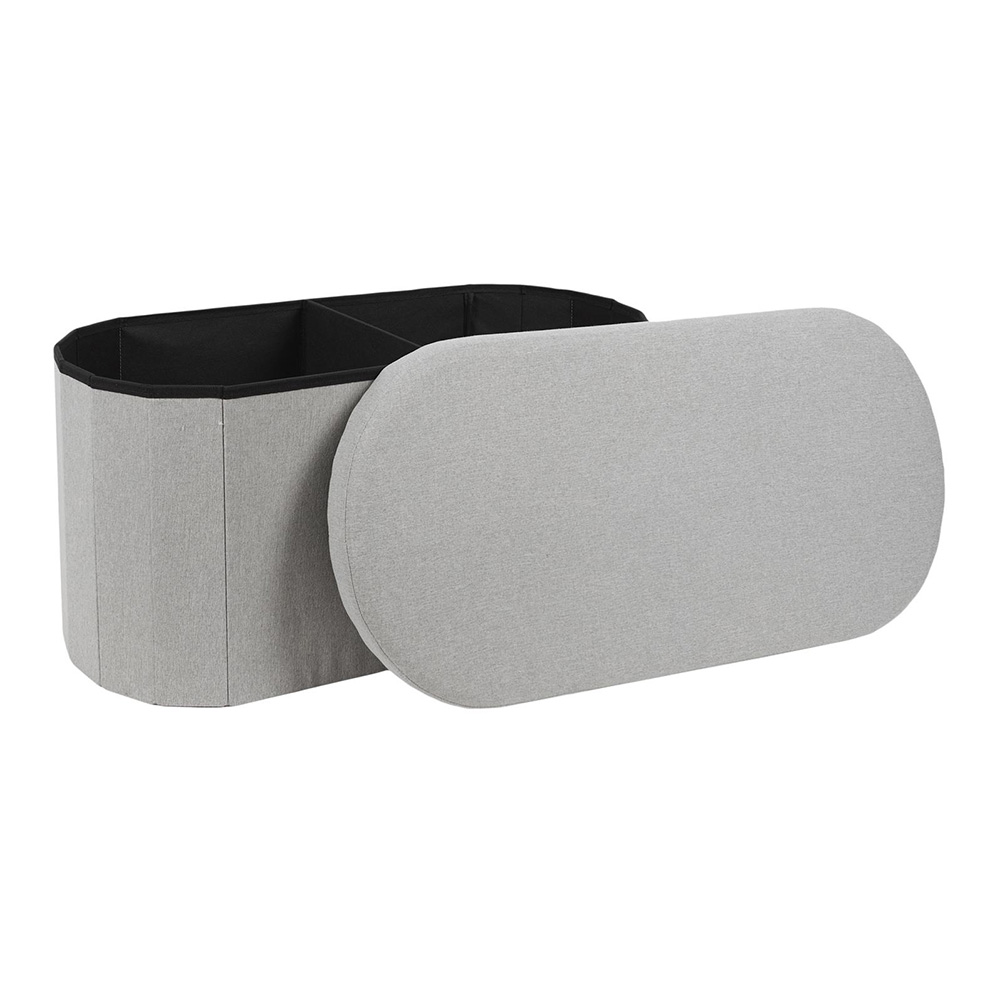 Taburete decorativo con baúl gris