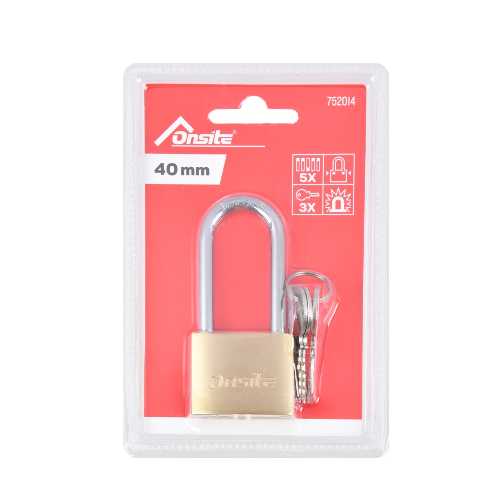 Candado laton 40 mm arco largo
