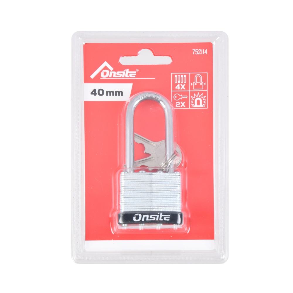 Candado laminado 40 mm arco largo