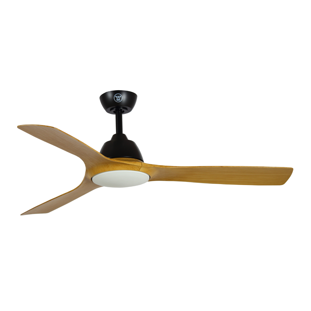 Ventilador de techo 52 pulg (1.32 m) acabado madera luz led cct 3 aspas costa
