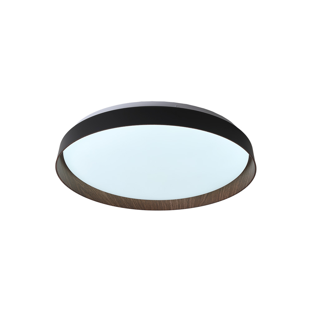 Lampara led de techo plafon negro-madera 12w cct