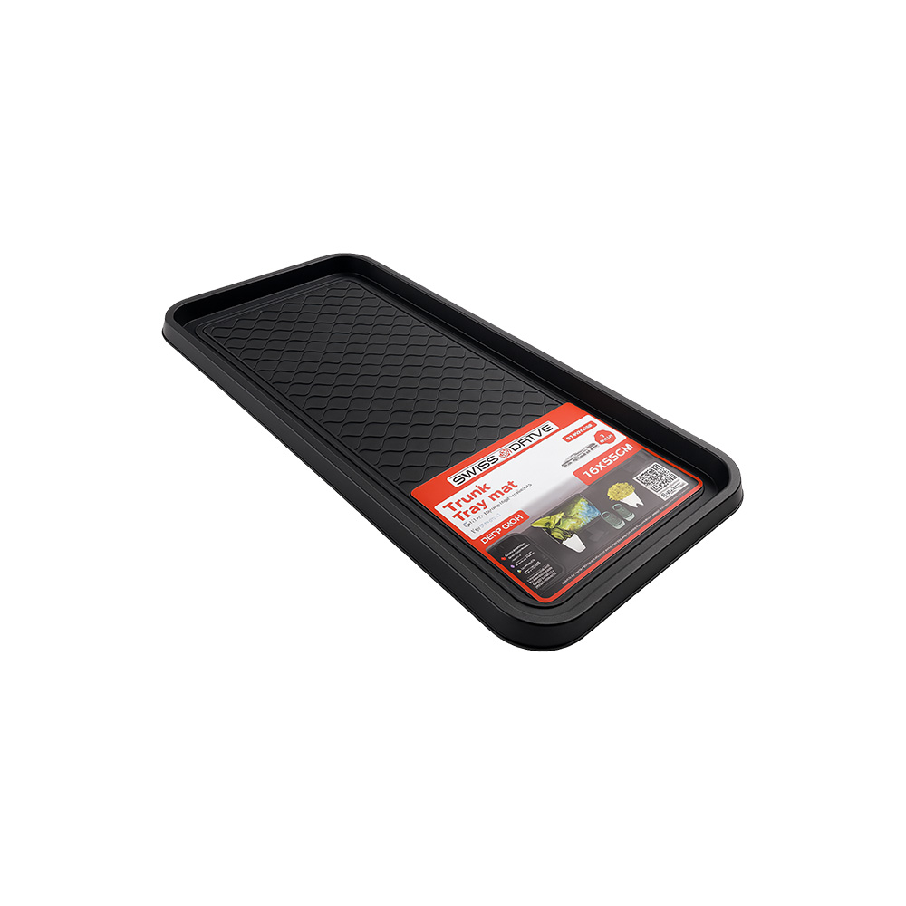 Alfombra de pvc (75 cm x 37.5 cm x 3 cm) tipo bandeja negra