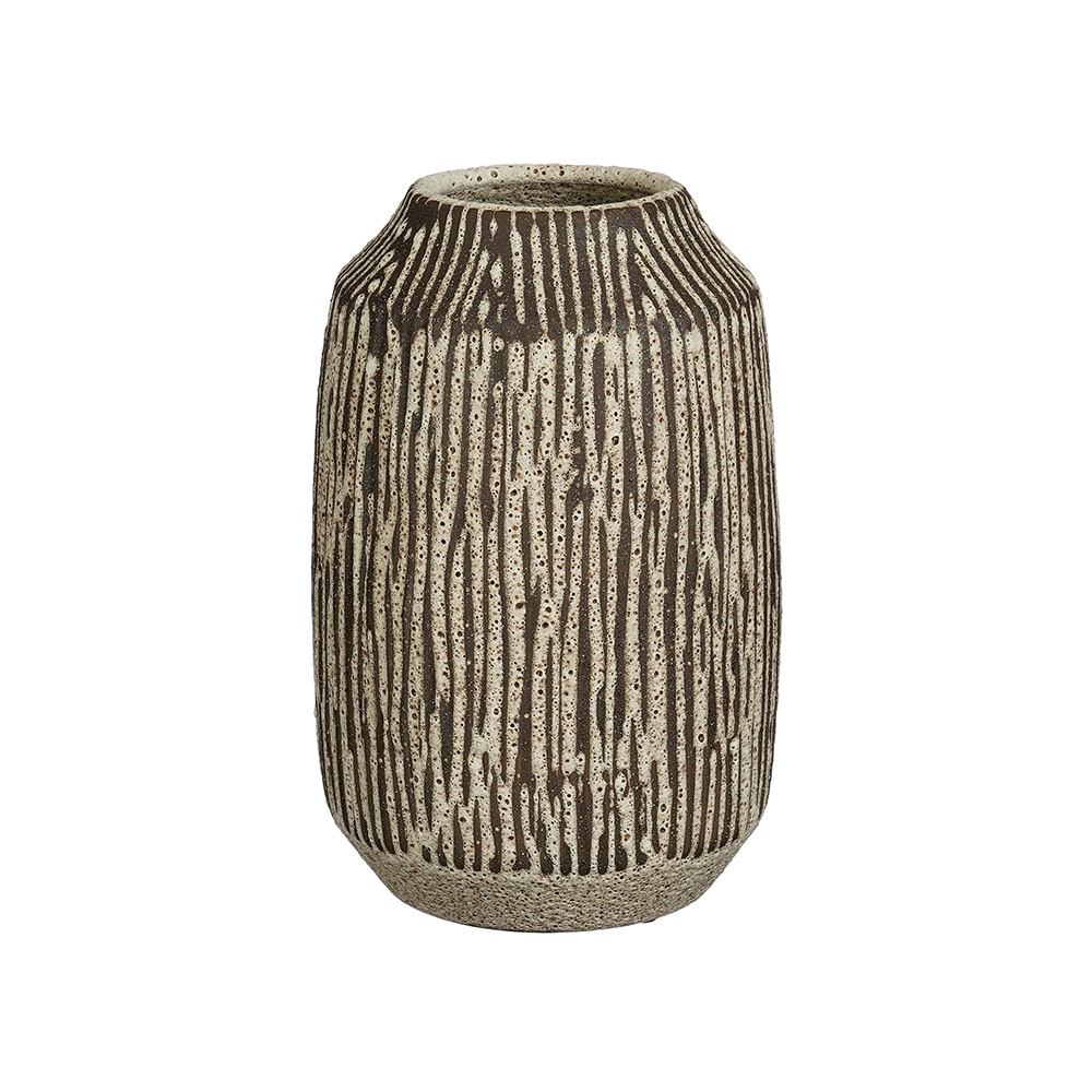 Jarrón decorativo de ceramica aruna marrón 28.5 x 18 cm