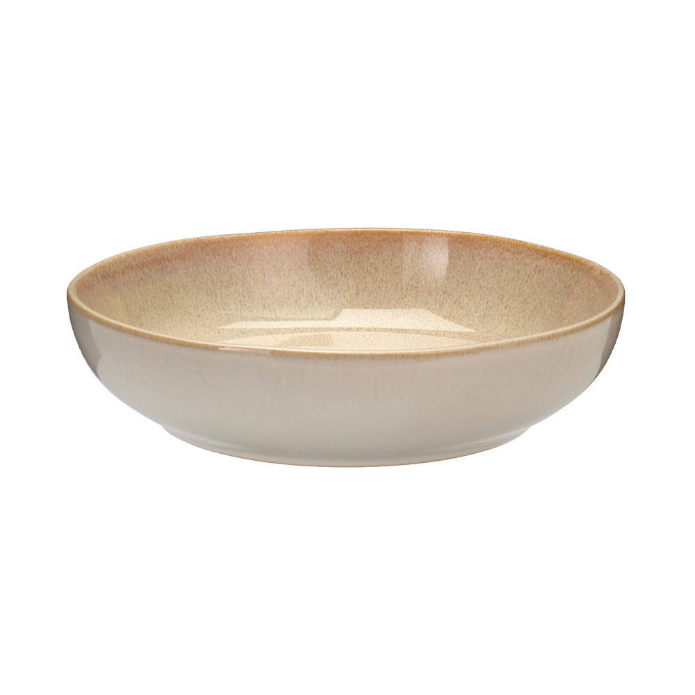 Juego de 4 platos de ceramica de 23cm café beige