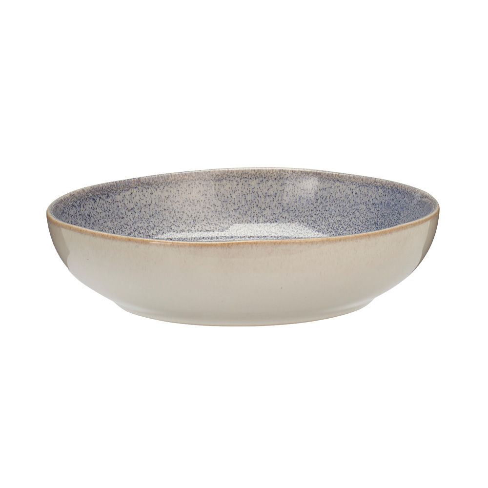 Juego de 4 platos de ceramica de 23cm beige azul