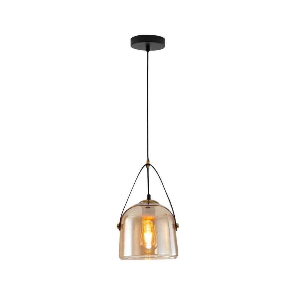 Lampara colgante e27 40w metalica con vidrio
