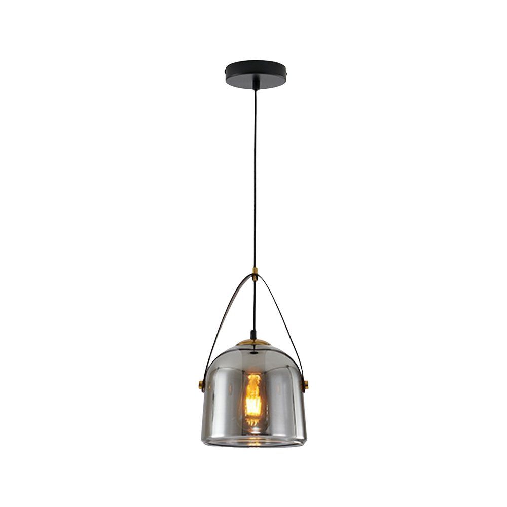 Lampara colgante e27 40w metalica con vidrio negro