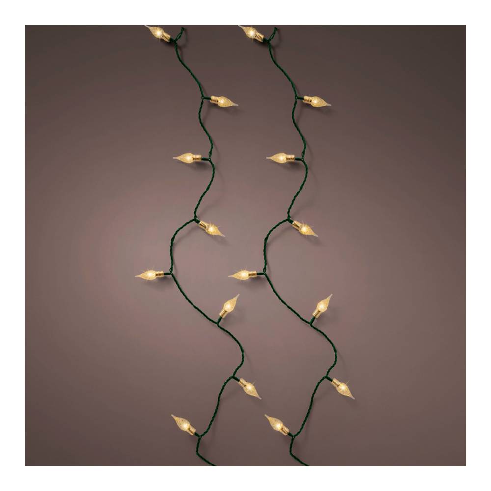 Luces navideñas vintage para exterior con panel solar 8 funciones 1190cm
