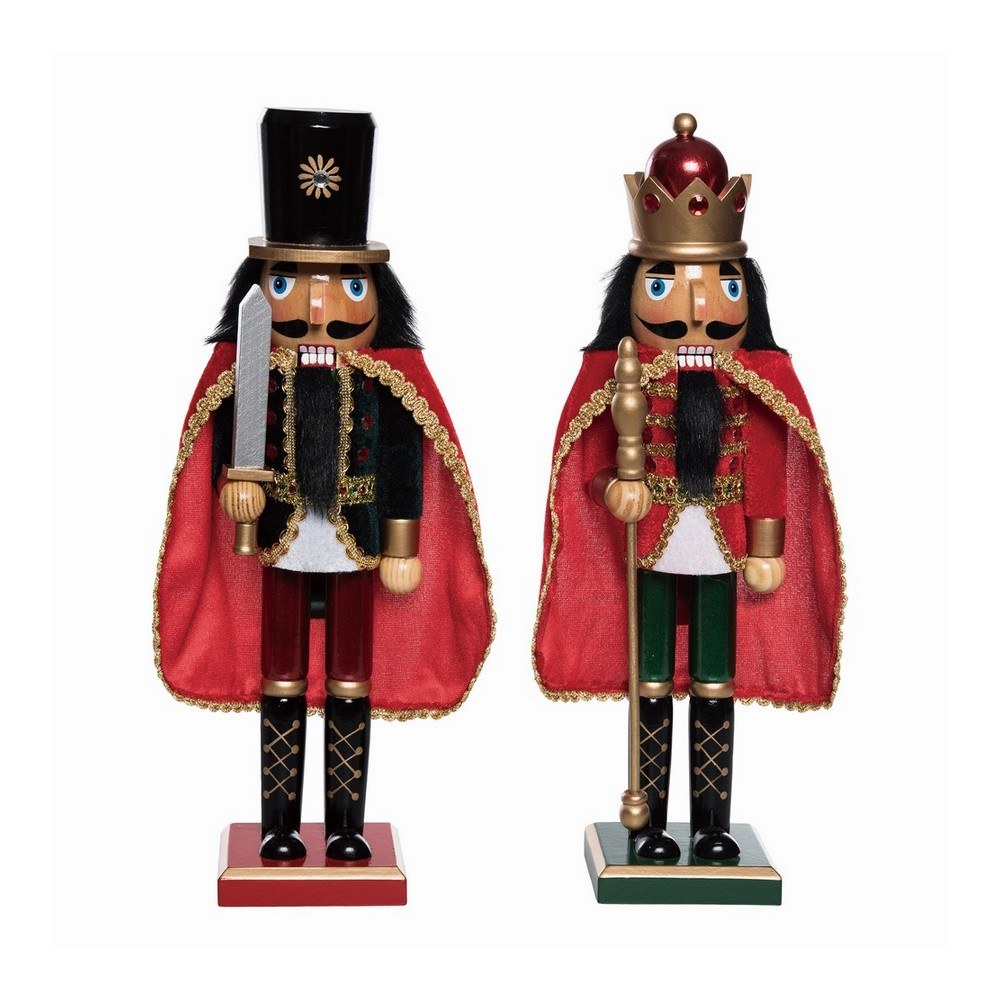 Adorno navideño soldado cascanuez con capa-mdf-41x41x43cm