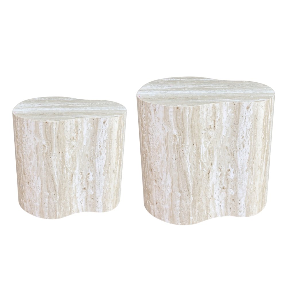 Mesa con forma mdf 35x45x40cm 48x38x42cm beige f0377 s-2
