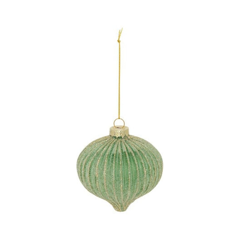 Bola navideña para arbol vidrio forma esmerilado verde