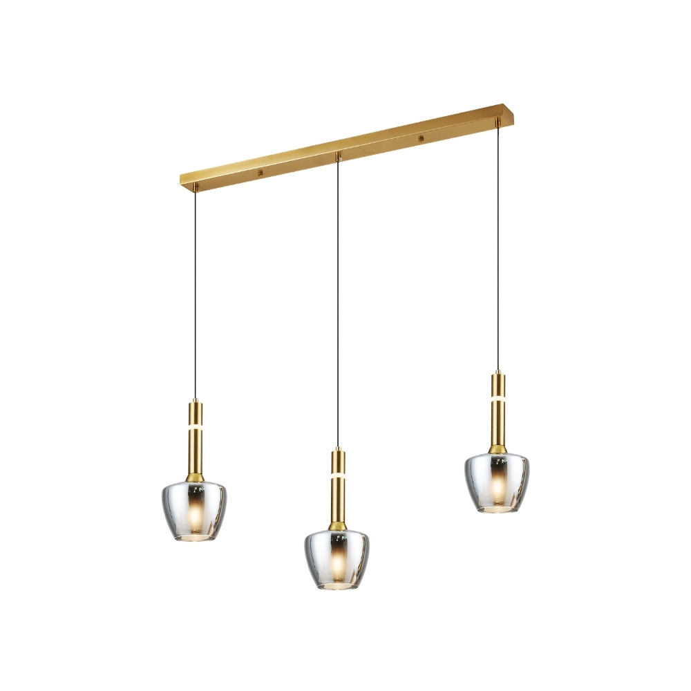 Lampara colgante led 3 x e27 30k 18w laton