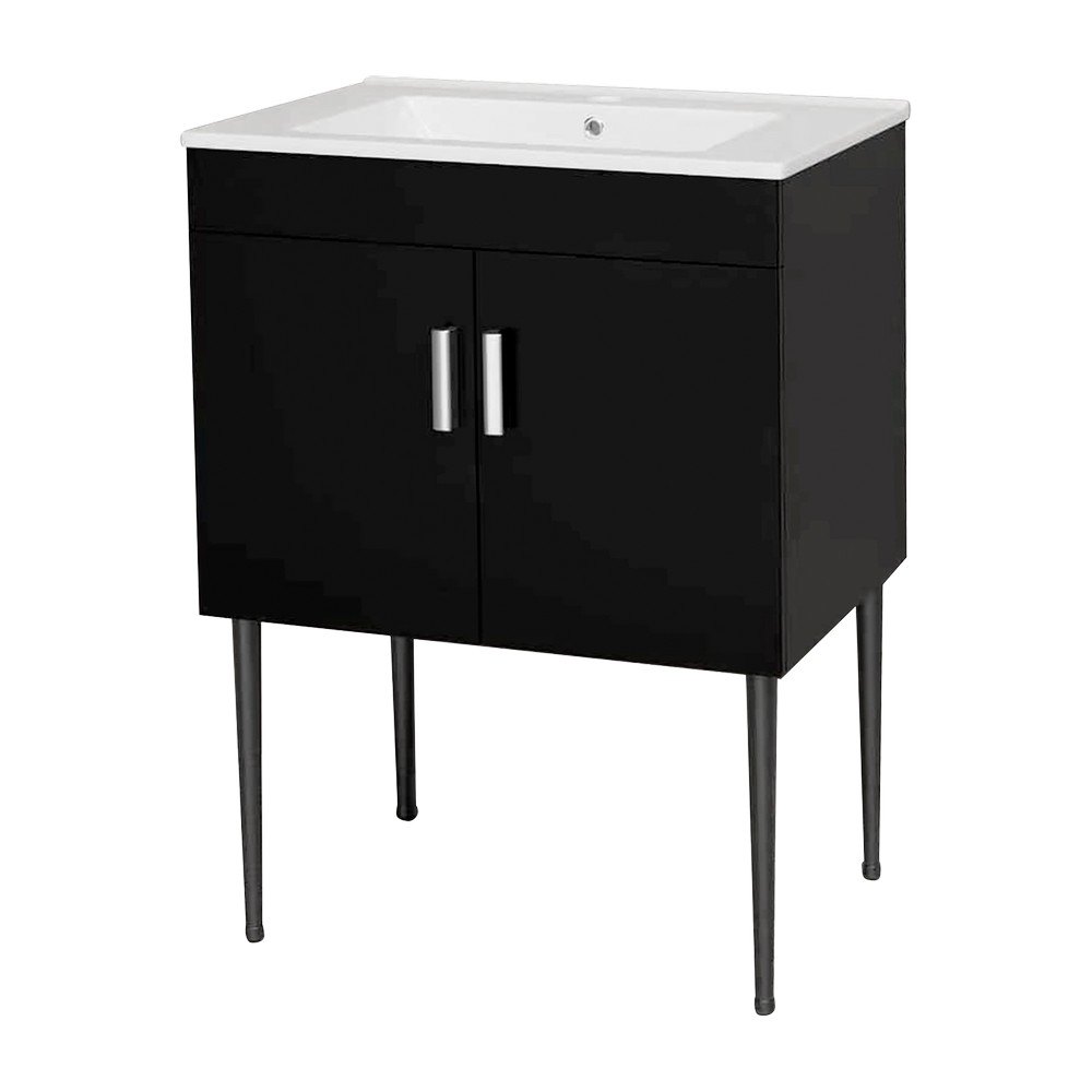Gabinete con lavamanos elevado 50x46x50 cm café oscuro