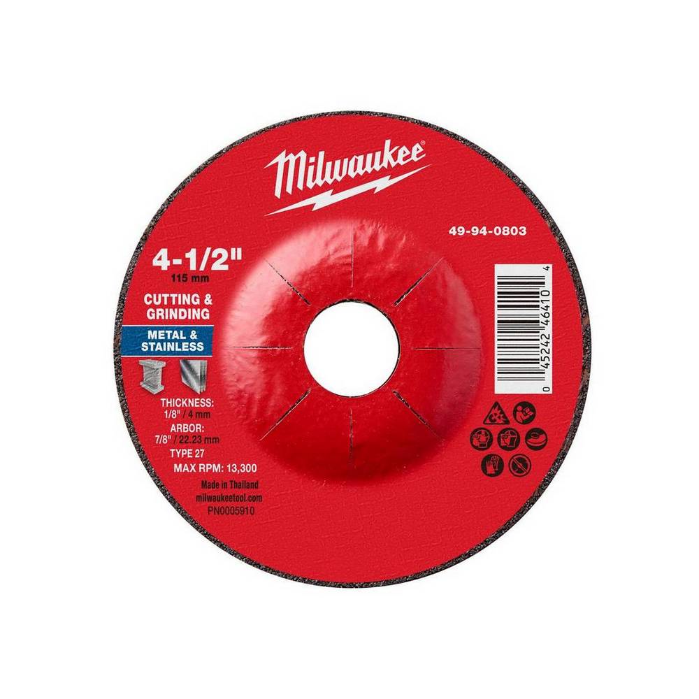 Disco para metal corte 4.1-2x1-8x7-8 pulg (114x3.1x22.2 mm)