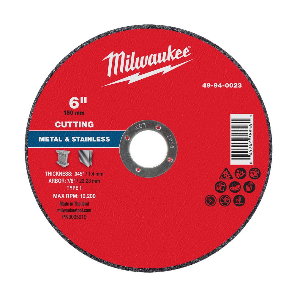 Disco para metal corte 6x7-8 pulg (152x22.2 mm)