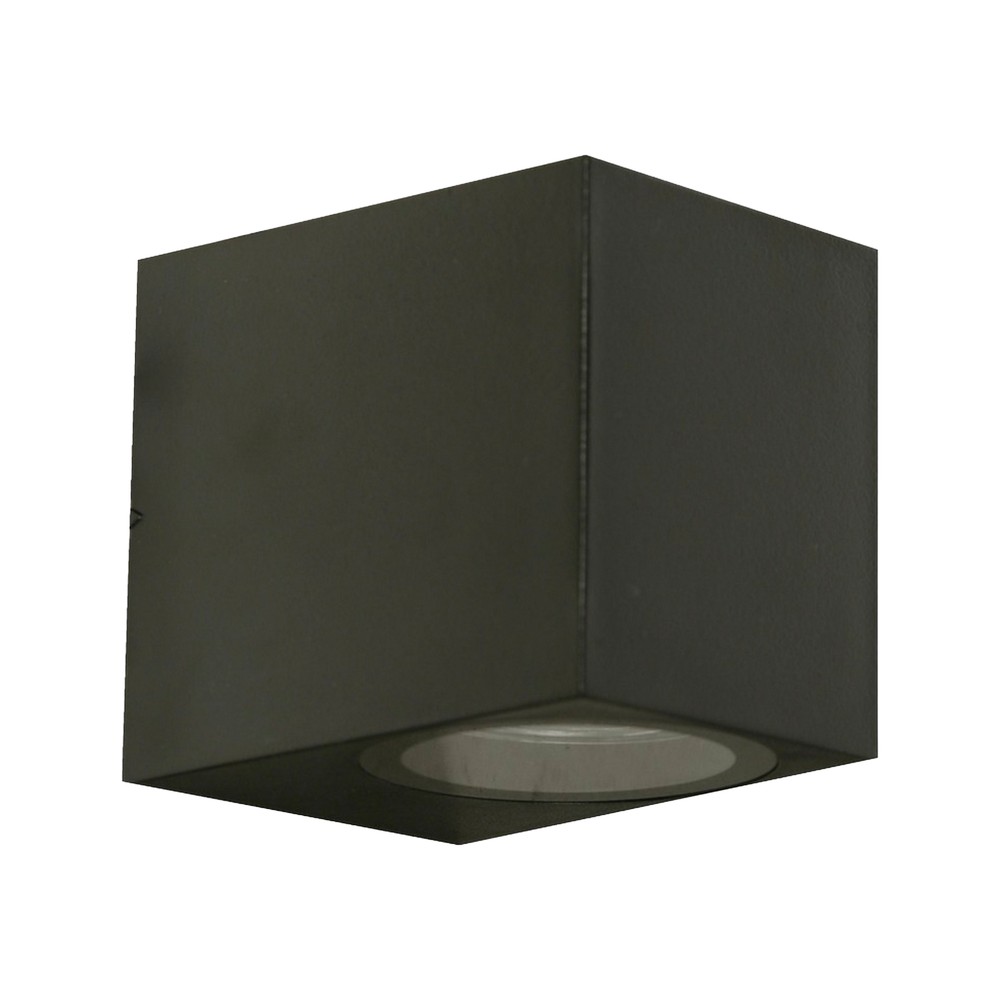 Lampara de pared exterior negro 1l gu10 7w