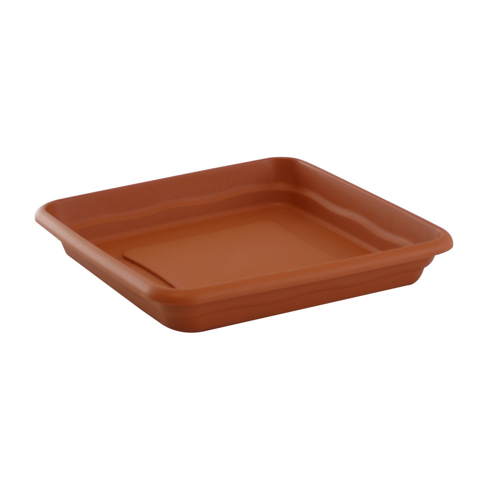 Plato cuadrado terra terracota 38 cms plastiken 7838