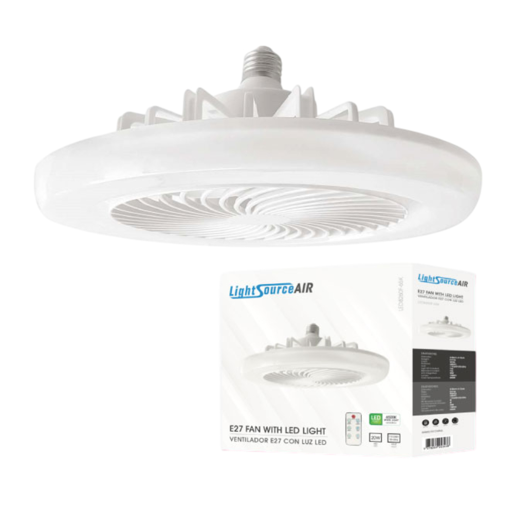 Ventilador led techo e27 20w 110-240v cct cri80
